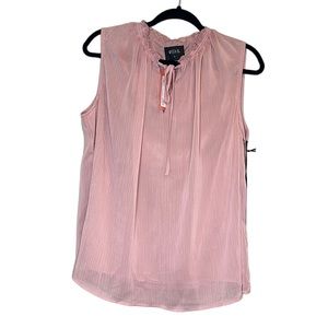 701-WEEK& Dusty Pink Ruffle Neckline Blouse